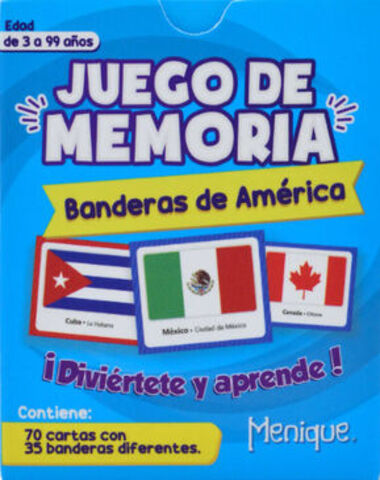 JUEGO DE MEMORIA BANDERAS DE AMERICA