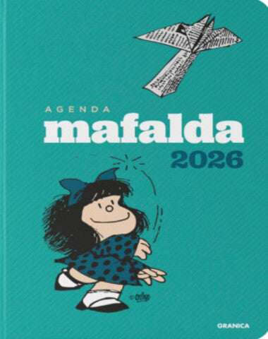 AGENDA MAFALDA 2026 ENCUADERNADA TURQUES