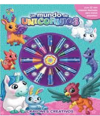 UN MUNDO DE UNICORNIOS CRAYONES CREATIVO