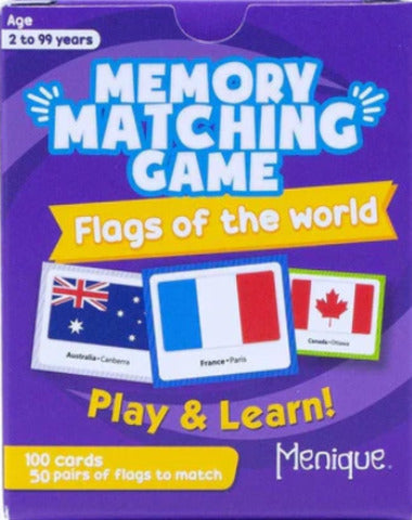 MEMORY MATCHING GAME FLAGS OF THE WORLD