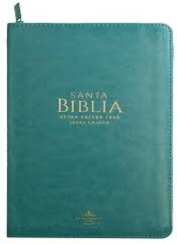 SANTA BIBLIA LSG TURQUESA CON CIERRE