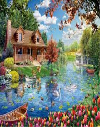 PUZZLE CASITA EN EL LAGO 5000 PZ
