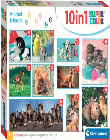 PUZZLE 10 EN 1 ANIMALES 330 PZ