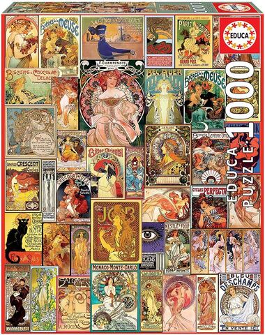 PUZZLE COLLAGE DE CARTELES ART NOU 1000