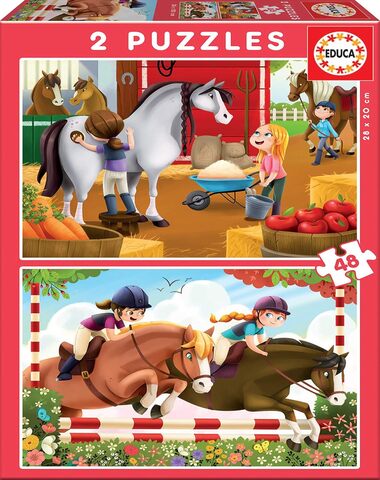 PUZZLE CUIDANDO CABALLOS 2 X 48 PZ