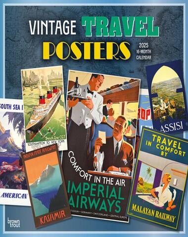 CALENDARIO VINTAGE TRAVEL POSTER 2025