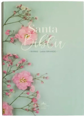 SANTA BIBLIA LG TURQUESA CLARO FLORES