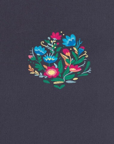 SANTA BIBLIA TAPA TELA COLOR AZUL FLORES