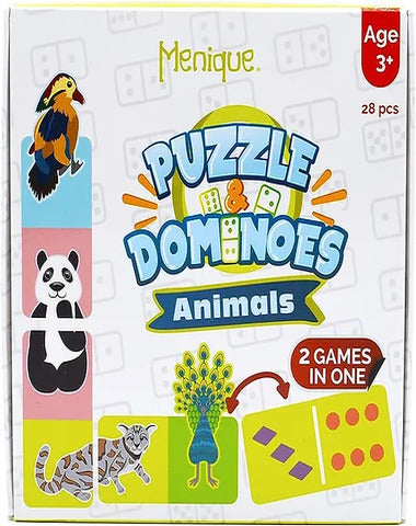 ROMPECABEZA Y DOMINO ANIMALES /BILINGUE