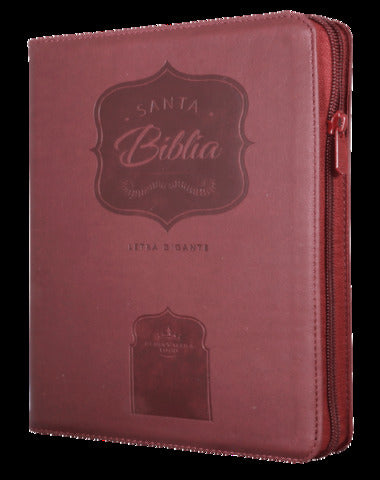 SANTA BIBLIA LG PIEL CLR VINO CANTO DORA