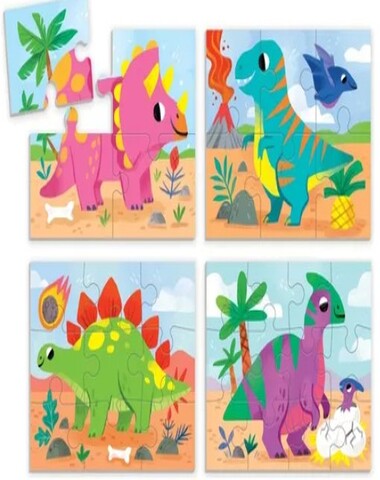 PUZZLE DINO FRIENDS 4 IN A BOX 31 PZ