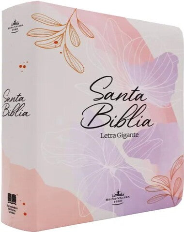 SANTA BIBLIA FLORES PASTEL LETRA GIGANTE