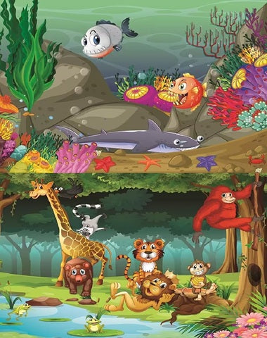PUZZLE ANIMALES SUBMARINOS Y DEL BOSQUE