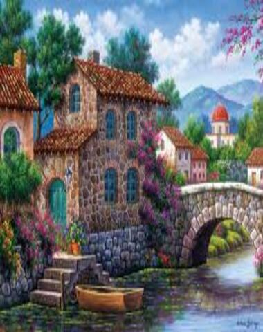 PUZZLE CANAL CON FLORES 500 PZ