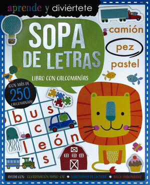 SOPA DE LETRAS LIBRO CON CALCOMANIAS