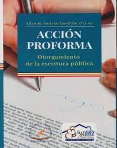 ACCION PROFORMA OTORGAMIENTO DE LA ESCRI