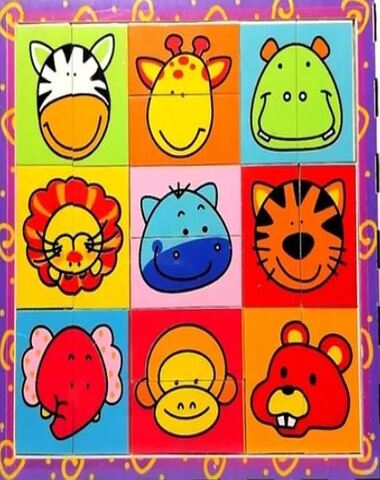 PUZZLE DE MADERA MITADES ANIMALITOS 1