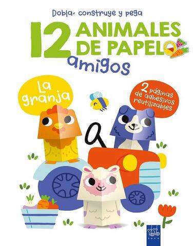 12 AMIGOS ANIMALES DE PAPEL GRANJA