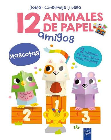 12 AMIGOS ANIMALES DE PAPEL MASCOTAS