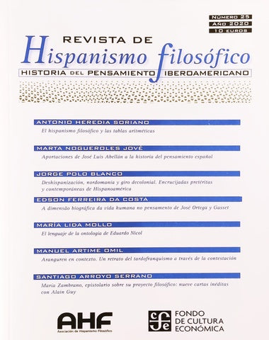 REVISTA DE HISPANISMO FILOSOFICO