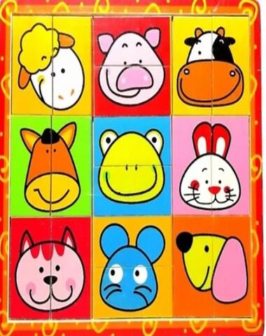 PUZZLE DE MADERA MITADES ANIMALITOS 2